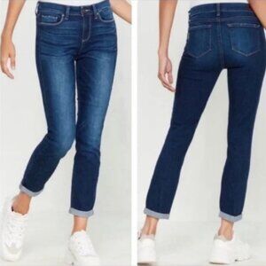 Paige Kylie Crop Jeans Rolled Cuff Cropped Dark Wash Size 26